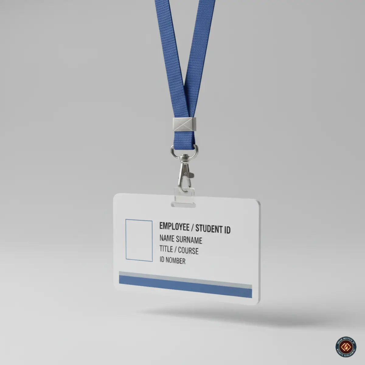 Premium PVC ID Card with Durable Lanyard - Unisex Professional ID Card for Students, Corporate & Events - Blue Black Red