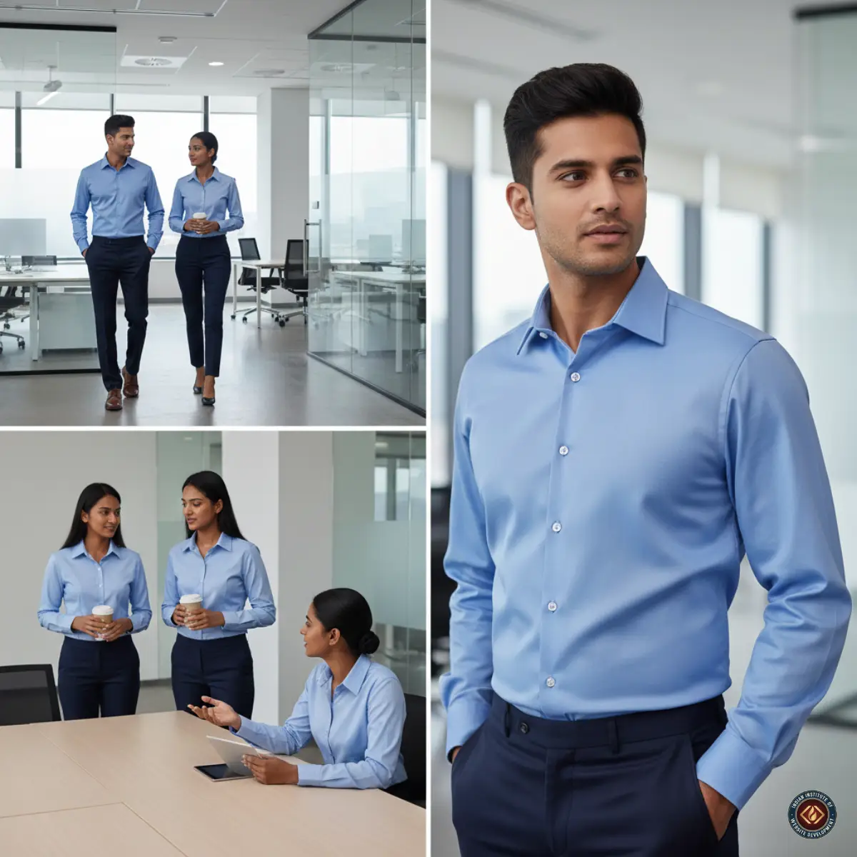 Premium Cotton Corporate Shirt Regular Fit for Men & Unisex | Formal Office & Training Wear | White, Navy Blue, Sky Blue